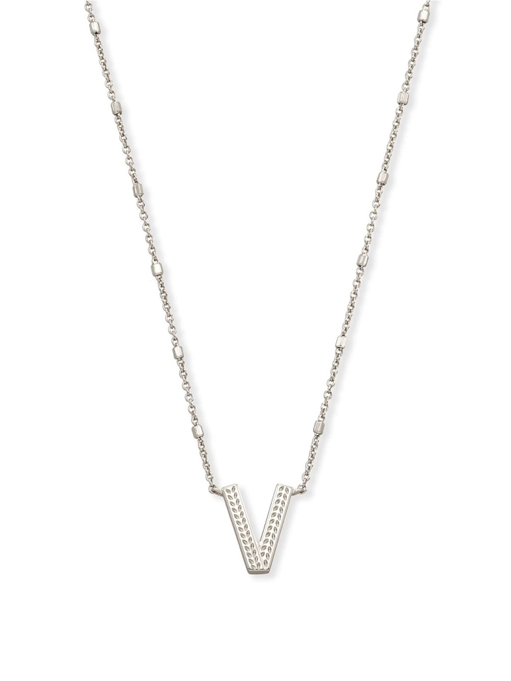 Kendra Scott Letter V Pendant Necklace in Silver NWT